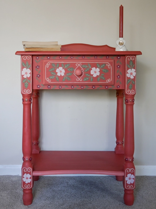 Solid Wood Side Table With Draw