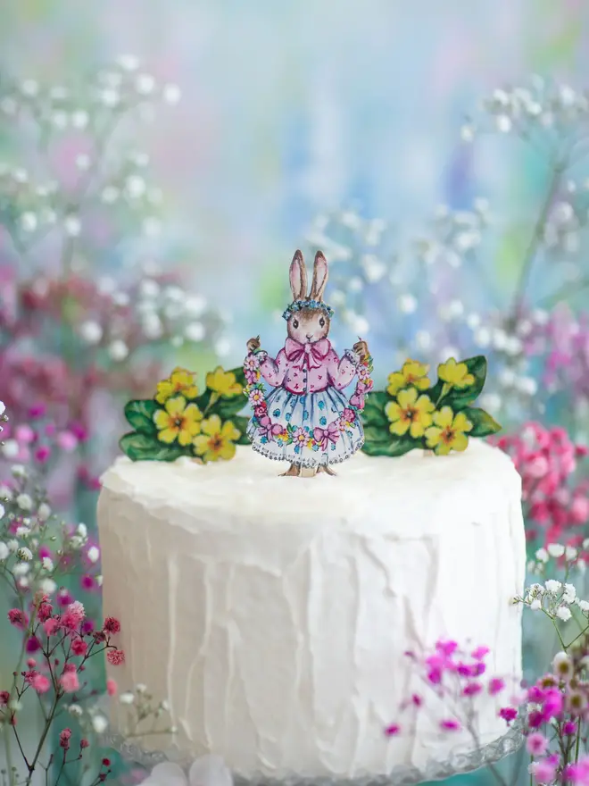 Flower Bunny Cake Topper