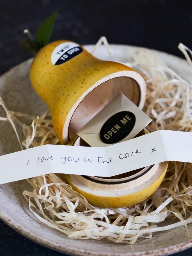 THE PERFECT PEAR WOODEN VALENTINES OR ANNIVERSARY GIFT