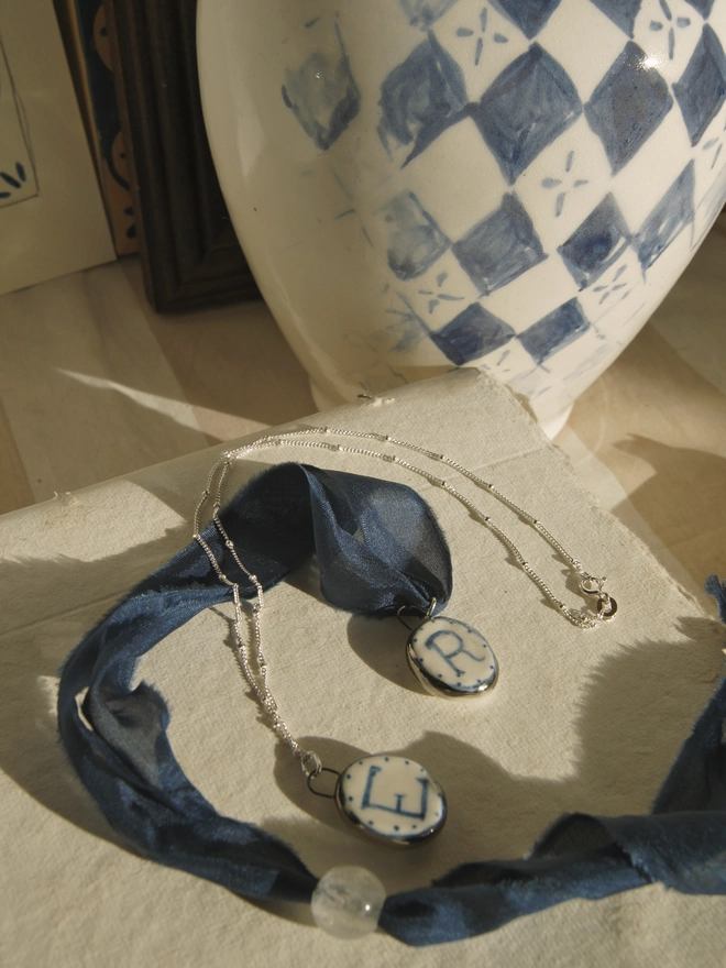 Initial Necklace Pendant 
