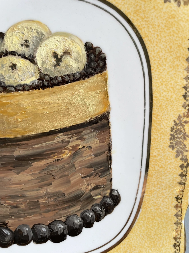 detail of banana cake painting