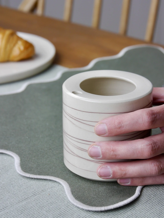 ceramic takeout coffee cup