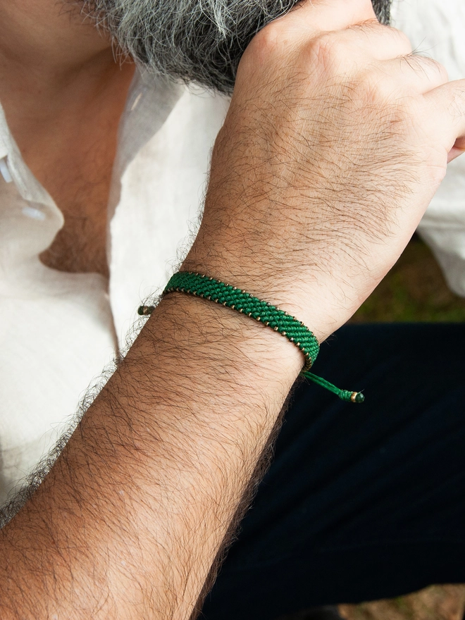 green rope and bronze anniversary gift for men