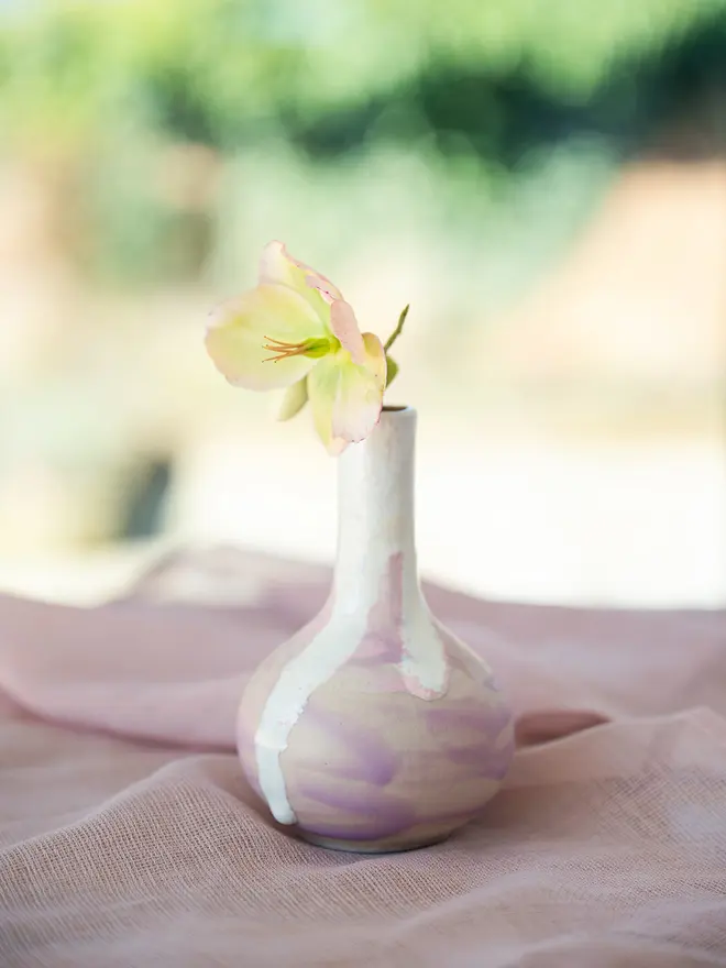 small ceramic bud vase, Jenny hopps pottery
