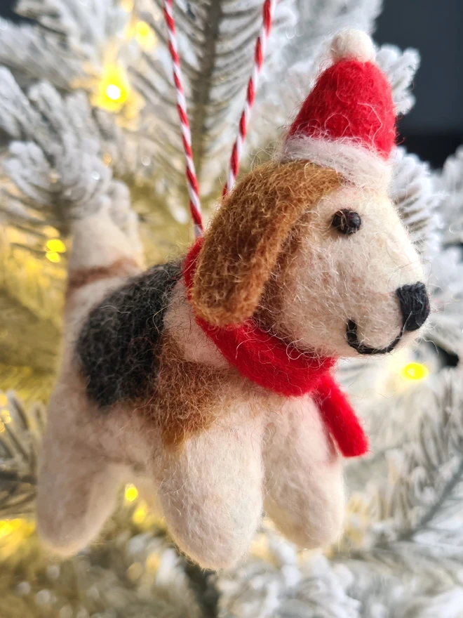 Felt Dog Christmas Decoration