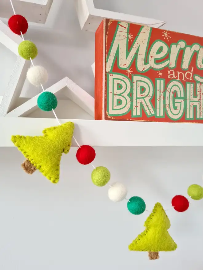 Felt Green Christmas Tree Garland