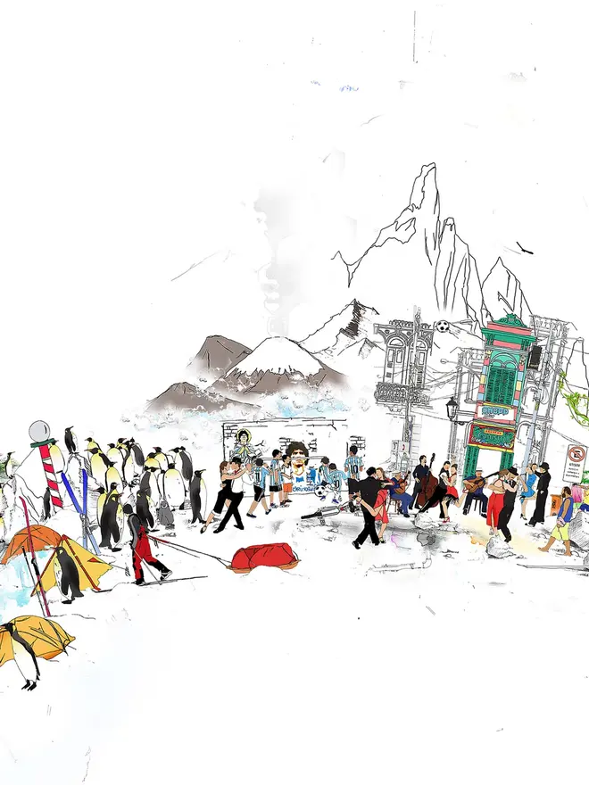 Close up image of Around The World In 80 Days Print