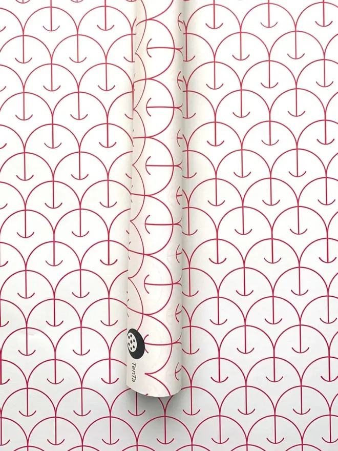 Apple Pattern Wrapping Paper, against a pattern background. 