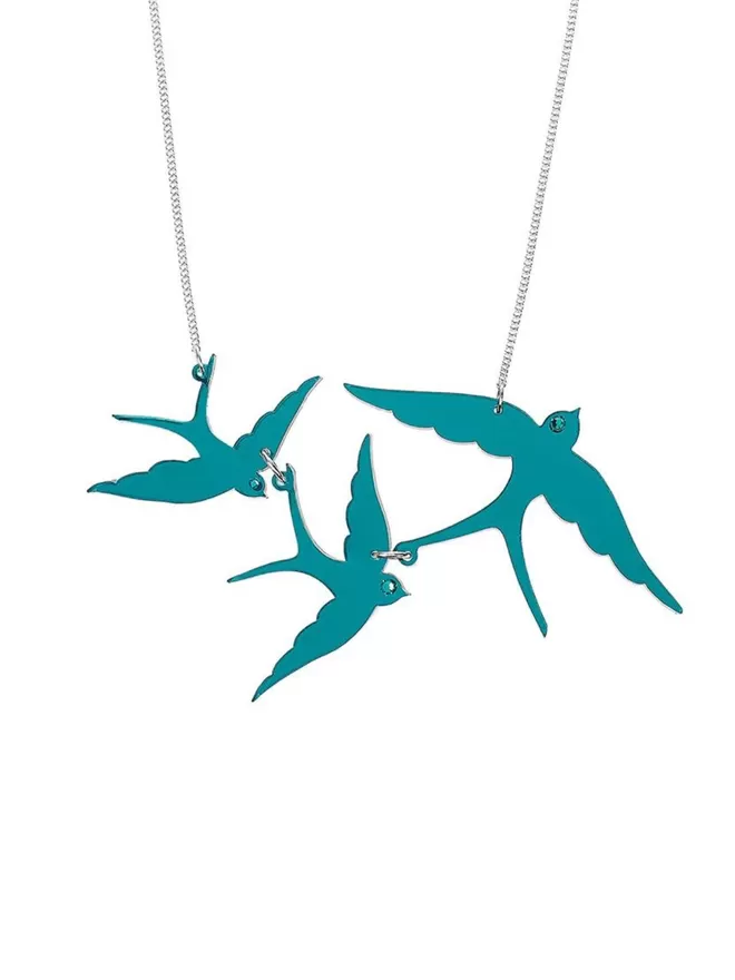 Swallow Triple Necklace - Turquoise