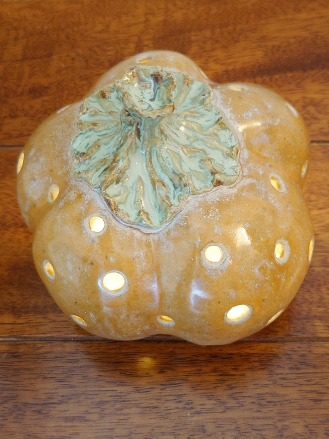 Pumpkin Tea Light Candle Lantern Halloween Decor
