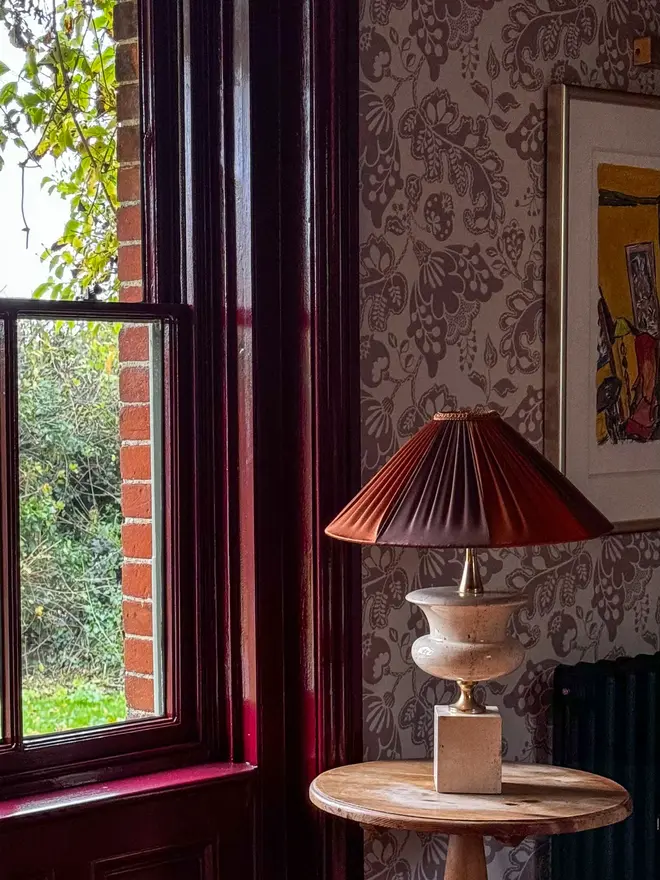 The Stripy Shade - Bronze & Brown Pleated Lampshade