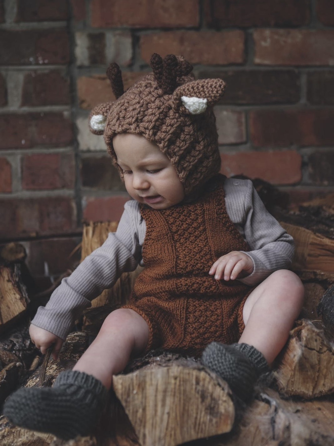 Baby boy deer animal bonnet