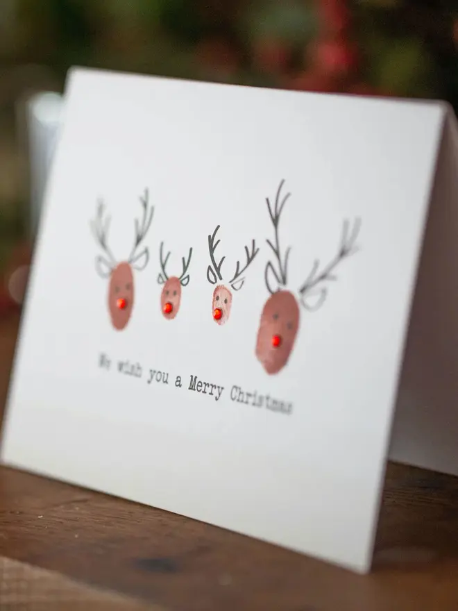 reindeer family christmas card kit