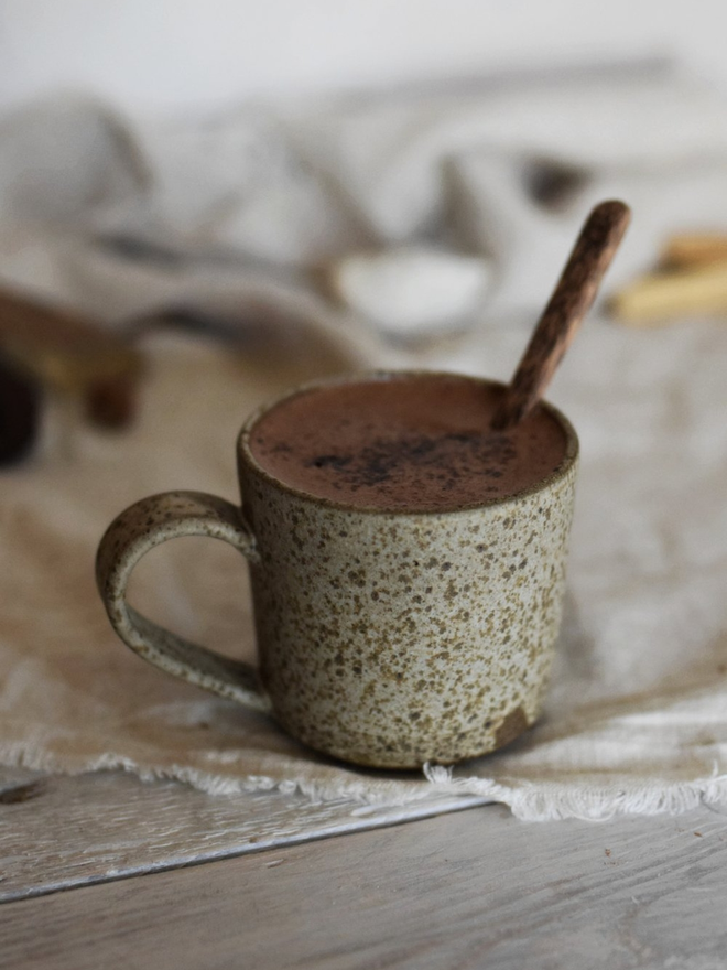 dark stoneware mug