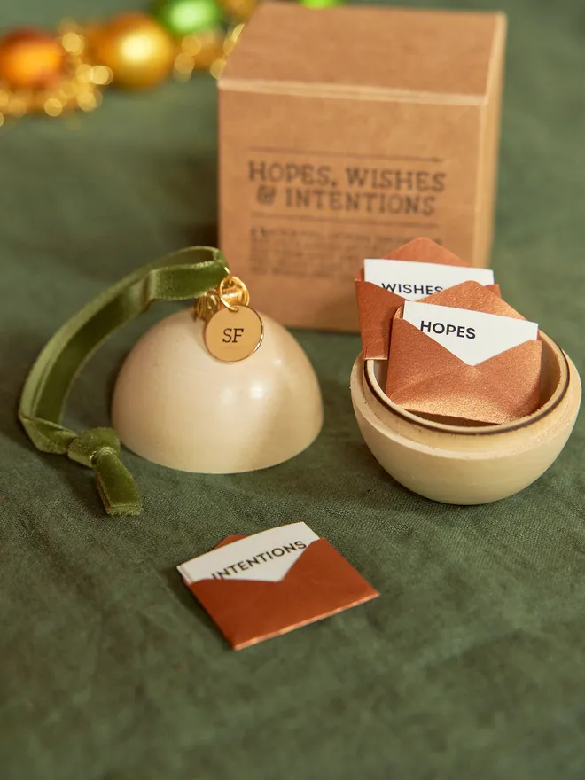 Personalised hopes wishes and intentions bauble