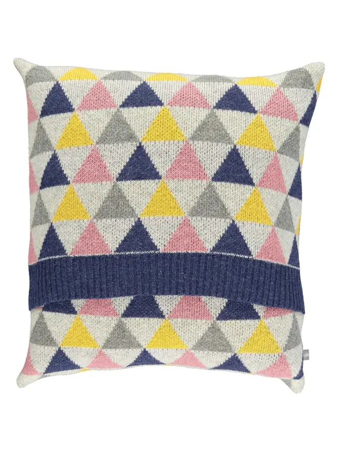 Lambswool Patterned Cushion, a cushion sitting on a plain white surface. 