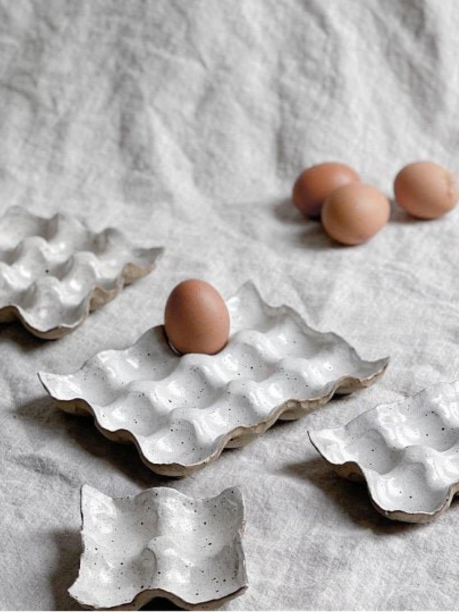Ceramic Speckled Egg Holders