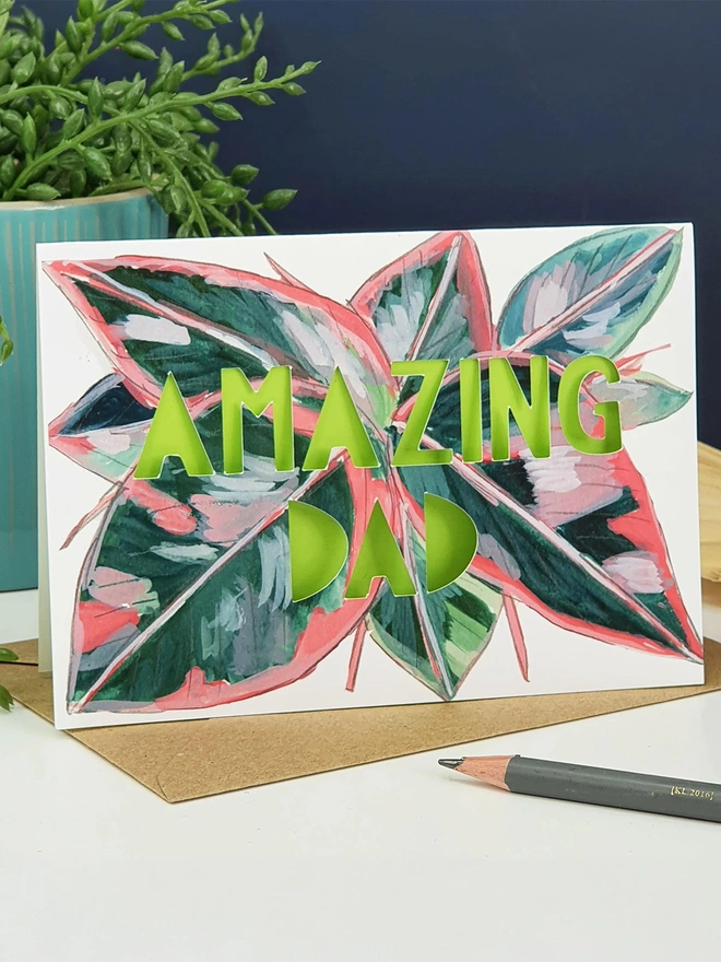 'Amazing Dad' Paper Cut Card