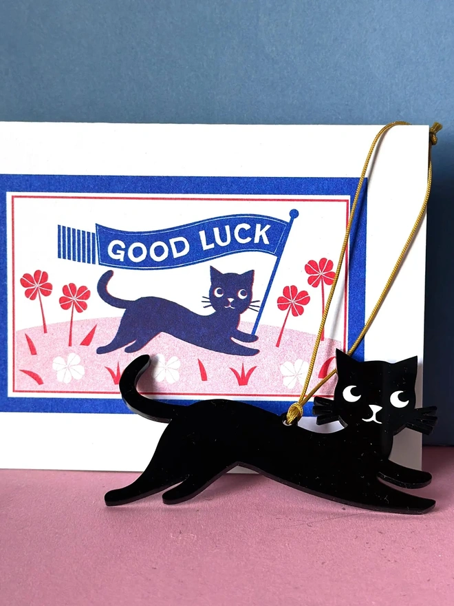 'Good Luck' Black Cat Card