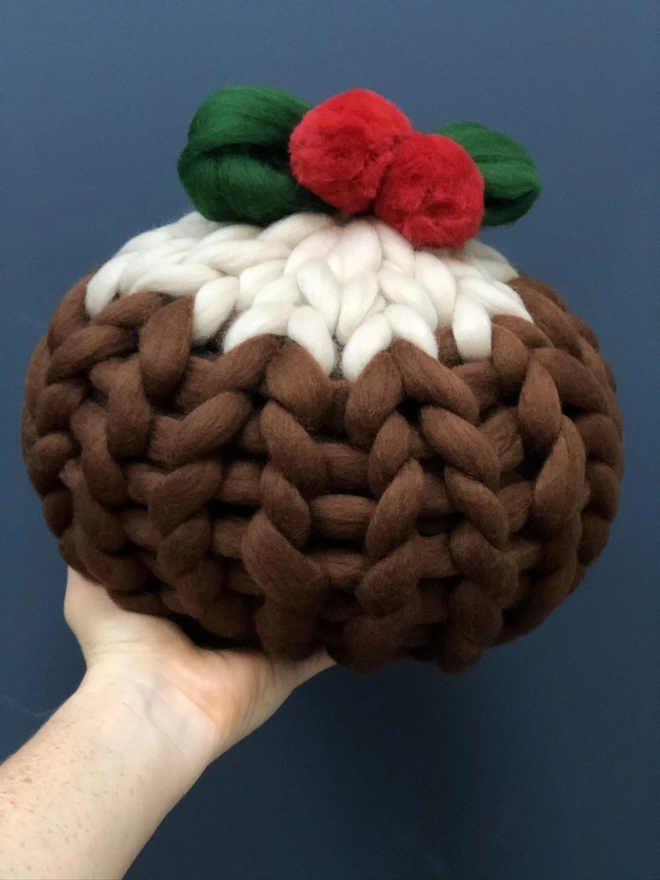 Giant Knitted Merino Christmas Pudding