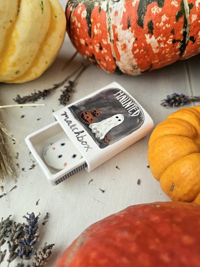 Haunted house Halloween matchbox