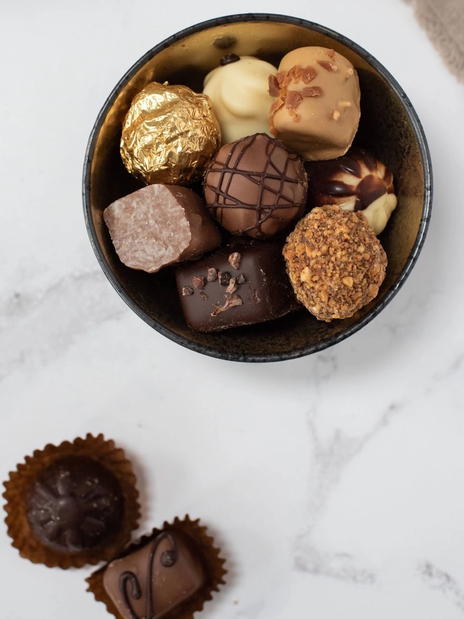 Rumsey's chocolates in a bowl
