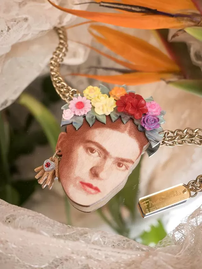Frida Kahlo Portrait Statement Necklace
