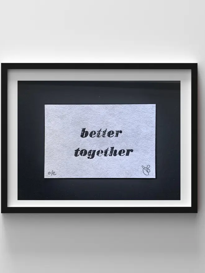 better together letterpress print susan bradley