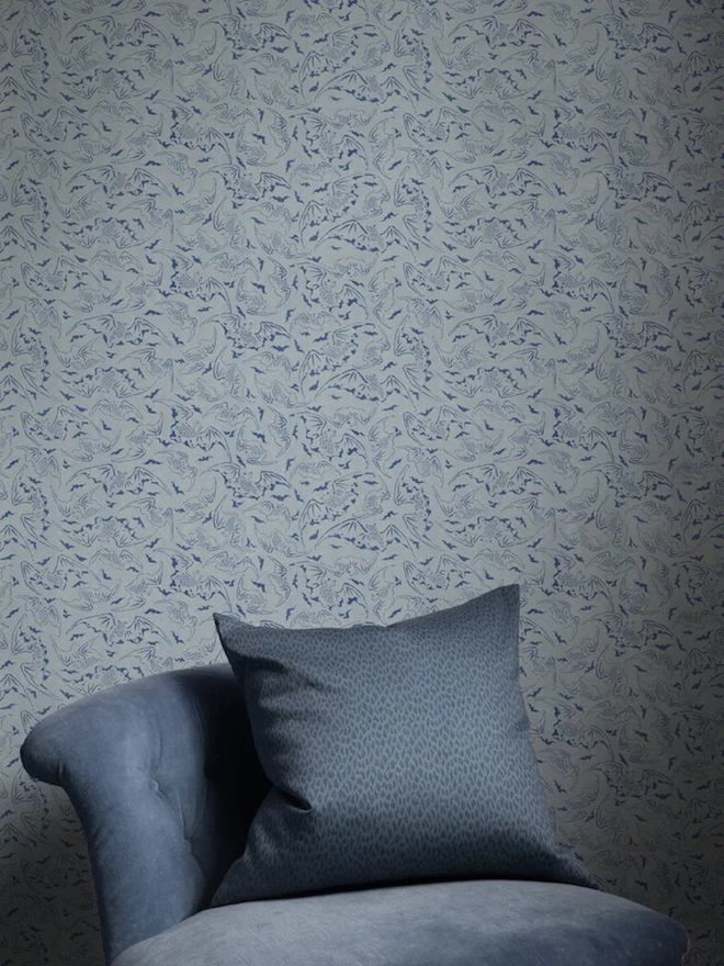 Tokyo Bats Indigo Wallpaper