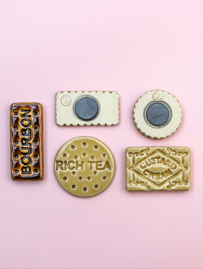Handmade Ceramic Biscuit Magnets 