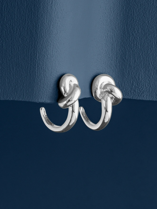 Loel Silver Knot Hoop Earrings
