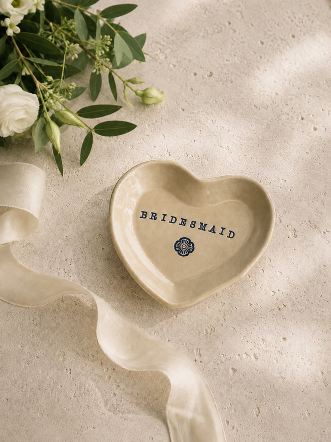 ceramic wedding gift heart trinket dish, jenny hopps pottery
