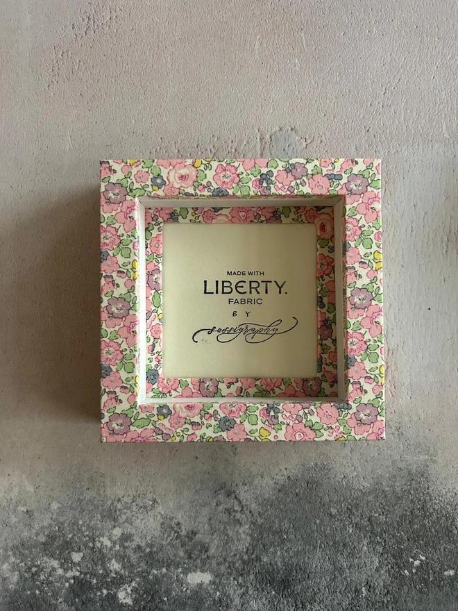 Liberty fabric pink floral mini frame
