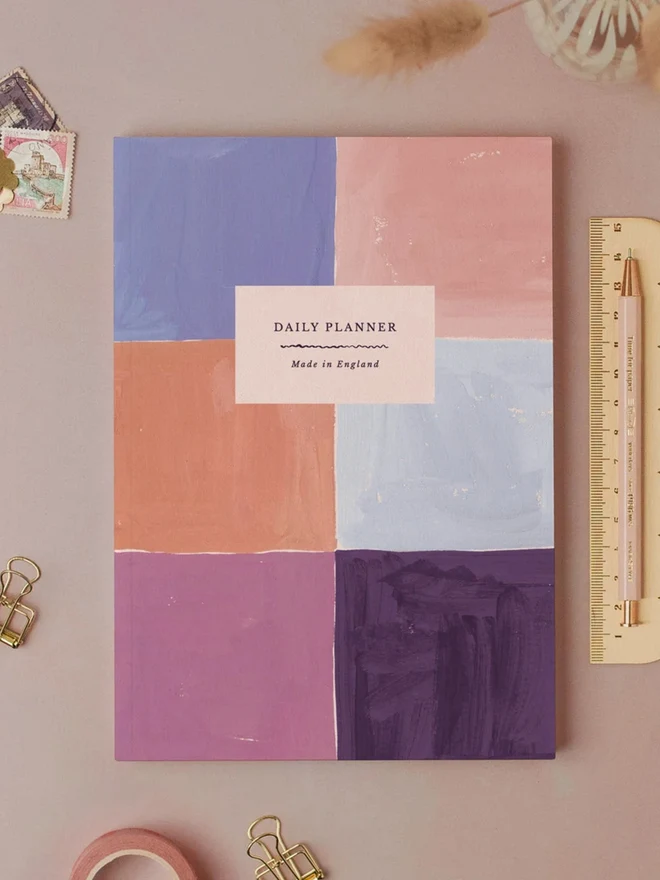 Colour Study Daily Planner by Sister Paper Co with a hand-painted colour block cover