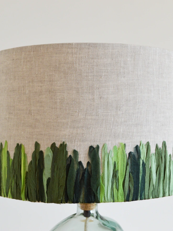 Green Meadow Embroidered Lampshade