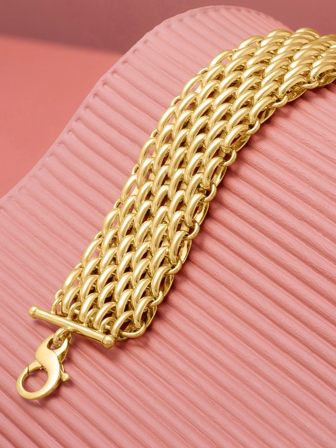 Gold Woven Chain Bracelet