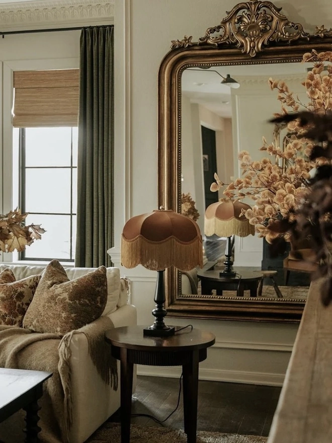 The Emmy Fringed Lampshade - Golden Fringe