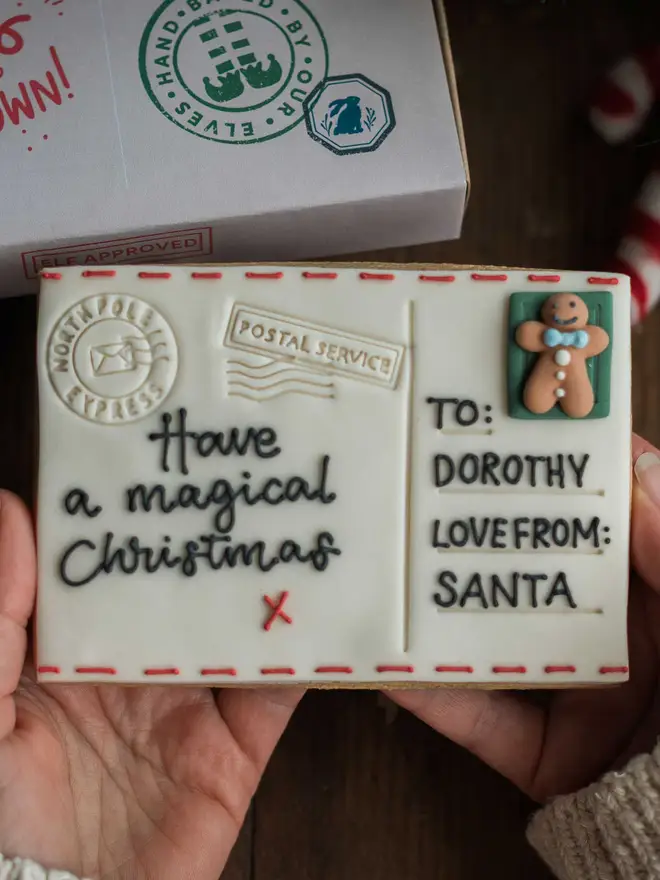 Christmas Postcard Biscuit 