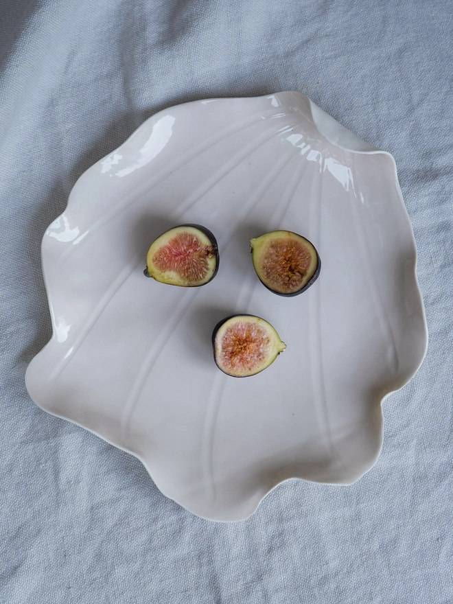 pink porcelain shell platter