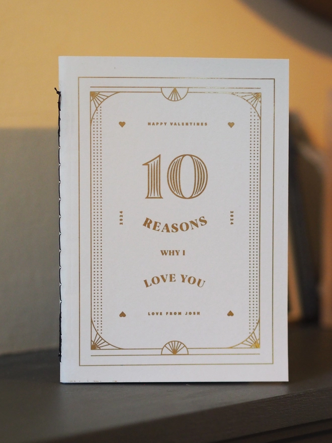 10 Reasons Why I Love You, Unique Valentine's Day Card