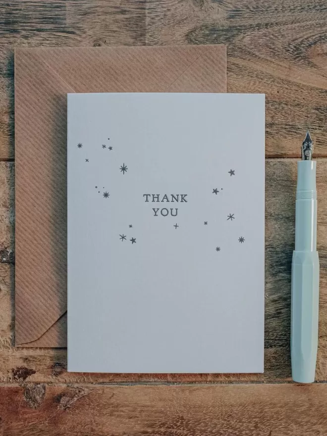 Thank You Letterpress Greeting Card