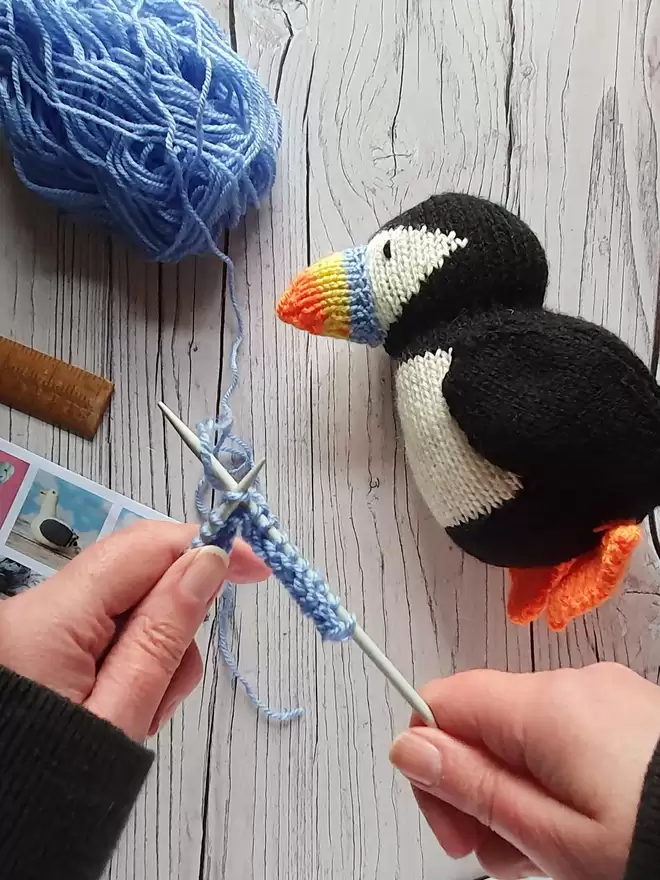 cute bird knit kit puffin knit kit
