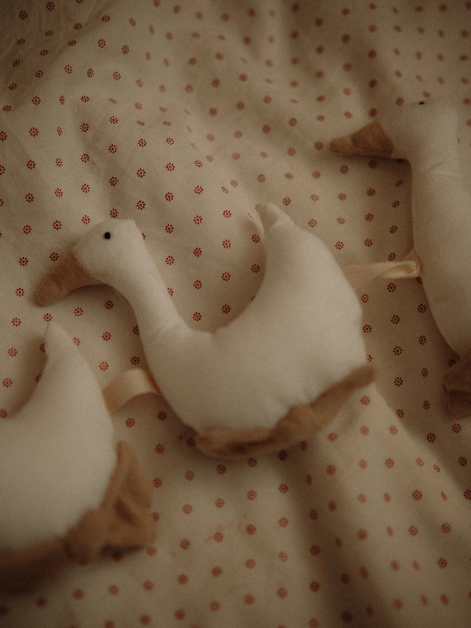 White Goose Cotton Garland, Nursery Wall Hanging Decor, goose birthday bunting