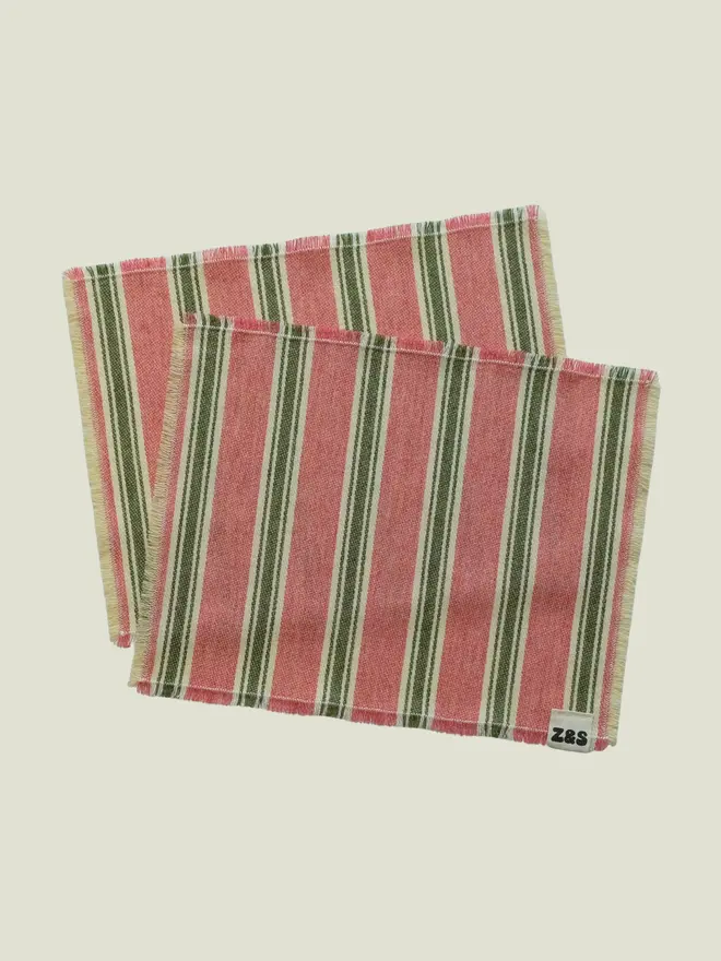 Pink Sherbet Placemats. A pack of two placemats.